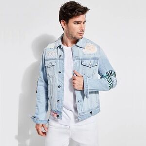 Guess distressed Dillon denim jacket patches M